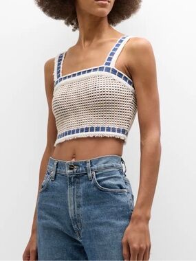 Paola Bernardi Fran Tweed Crop Top Size Small